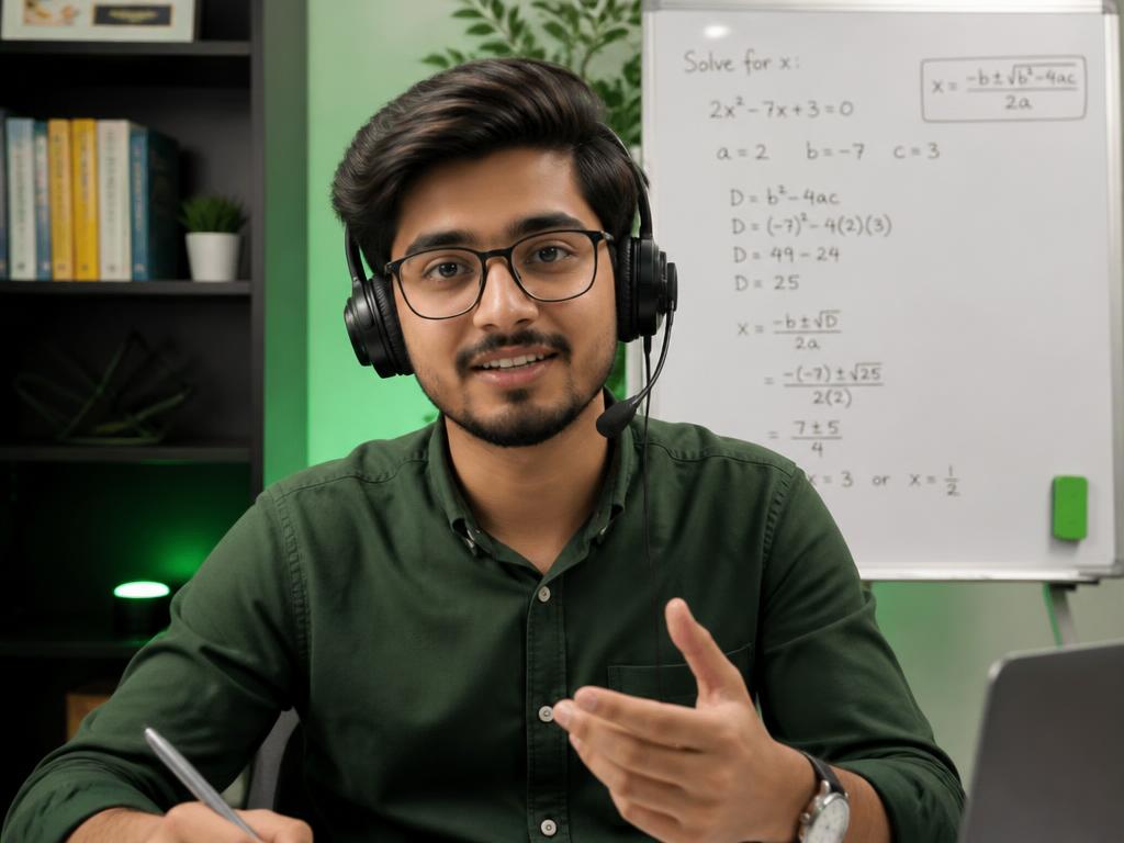 Tutor teaching a live online class on LearnExa